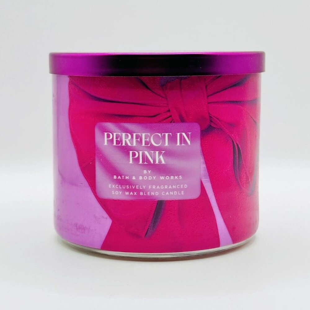 ❤️BATH & BODY WORKS❤️BRAND NEW CANDLE Perfect in Pink 3-Wick Candle